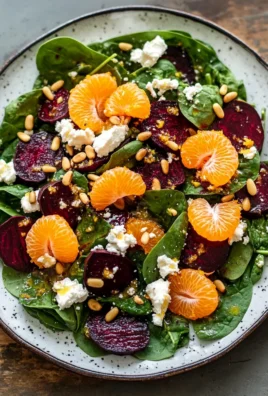Beet Salad with Spinach and Honey-Mustard Lemon Dressing