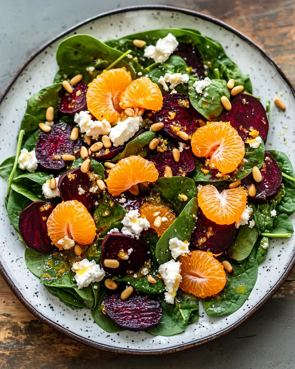 Homepage 3 Beet Salad with Spinach and Honey-Mustard Lemon Dressing
