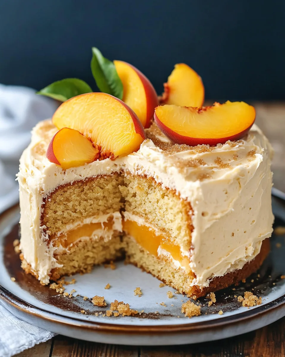 Homepage 15 Best Peach Cake with Brown Sugar Frosting