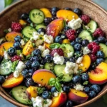 Blueberry Peach Feta Salad