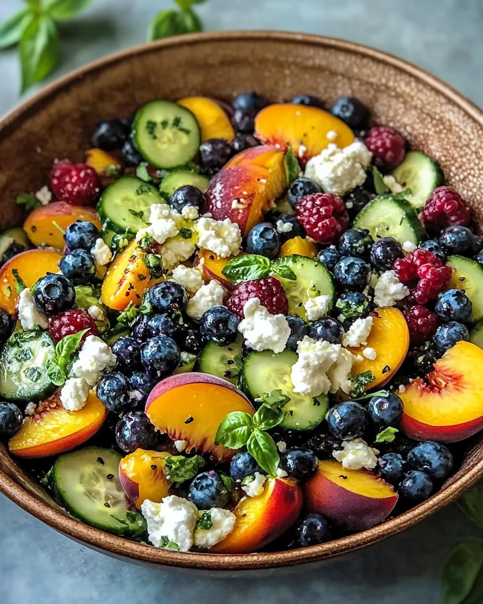 Blueberry Peach Feta Salad