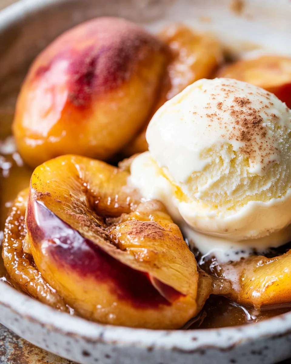 Cinnamon Sugar Baked Peaches