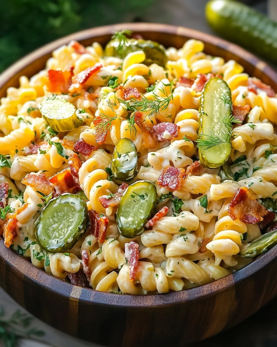Homepage 4 Dill Pickle Bacon Pasta Salad That Will Wow Your Taste Buds