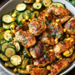 Garlic Butter Chicken with Zucchini and Corn - One-Pan, 30-Minute Meal