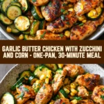 Garlic Butter Chicken with Zucchini and Corn - One-Pan, 30-Minute Meal 14 Pinterest Hidden Image
