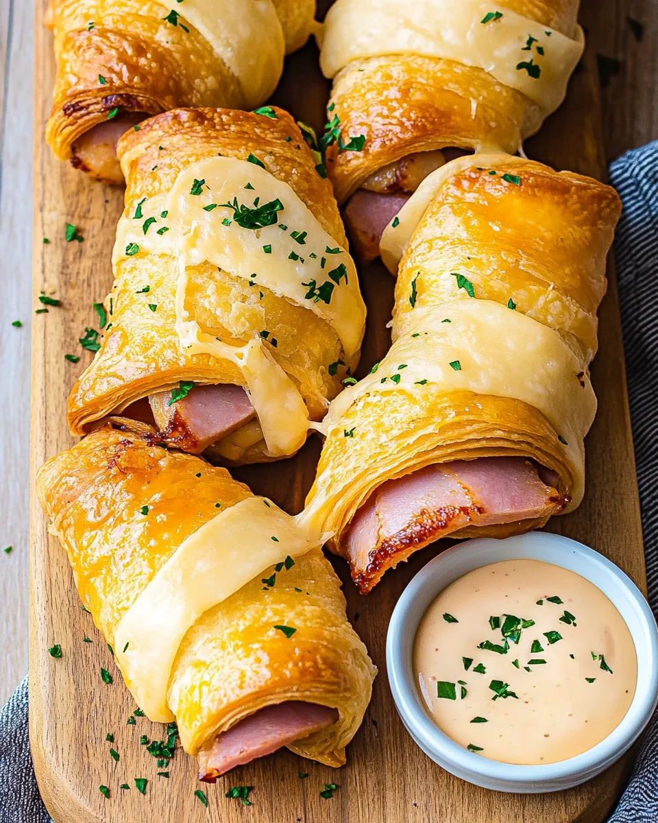 Ham & Cheddar Crescent Roll-Ups