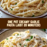 One Pot Creamy Garlic Pasta (Just 20 Minutes!) 18 Pinterest Hidden Image