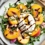 Peach Burrata Salad with Balsamic Drizzle
