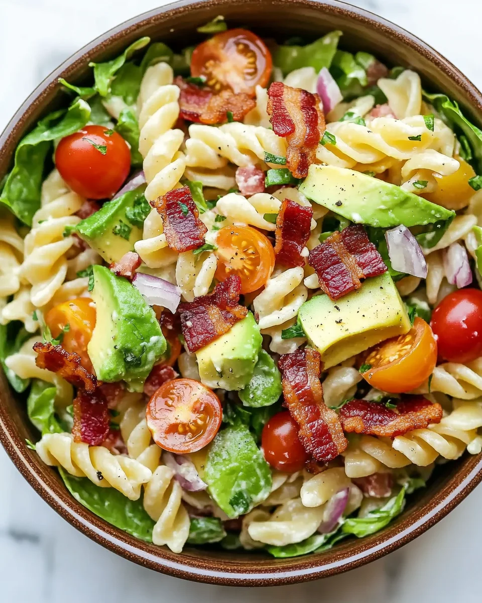 Quick Gluten Free Dairy Free BLT Pasta Salad