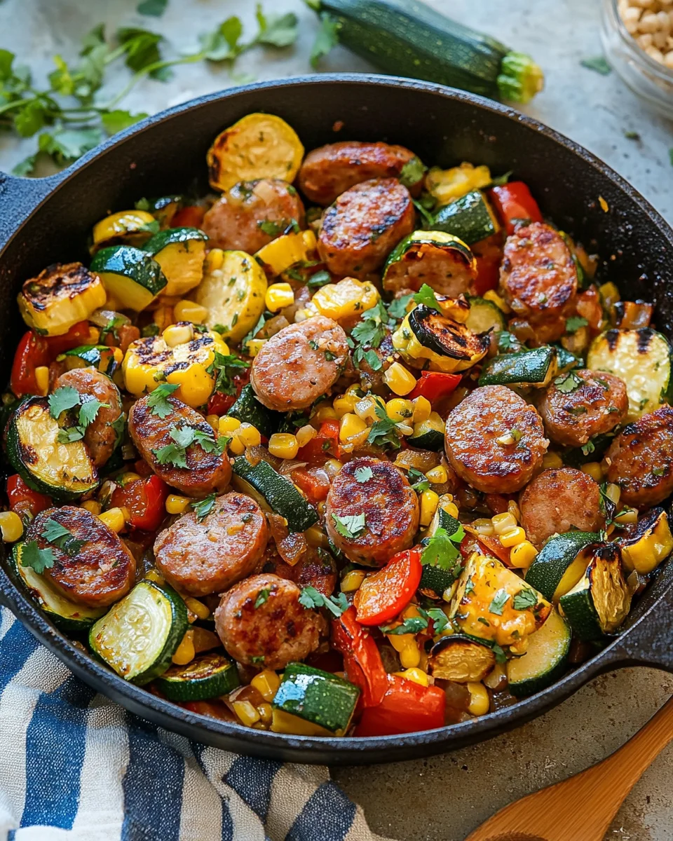 Homepage 3 Sausage and Veggies Skillet - 30 Minute, One-Pan Meal