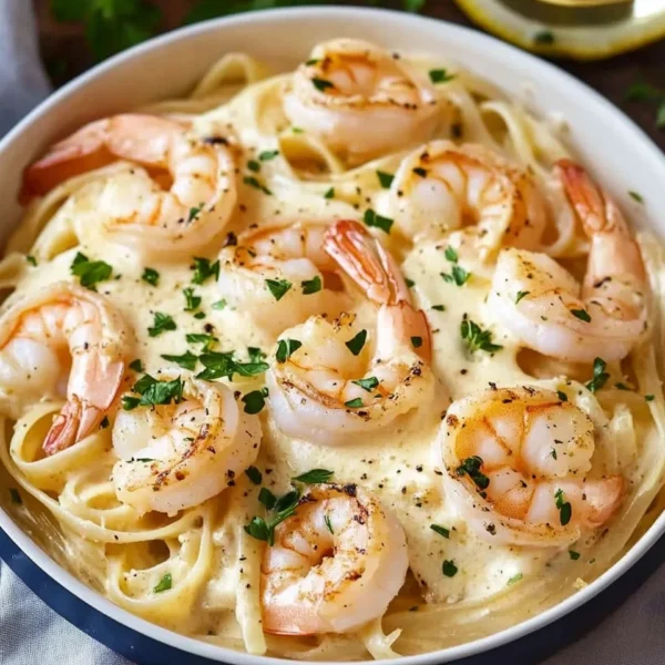 Shrimp Scampi Garlic Cream Pasta