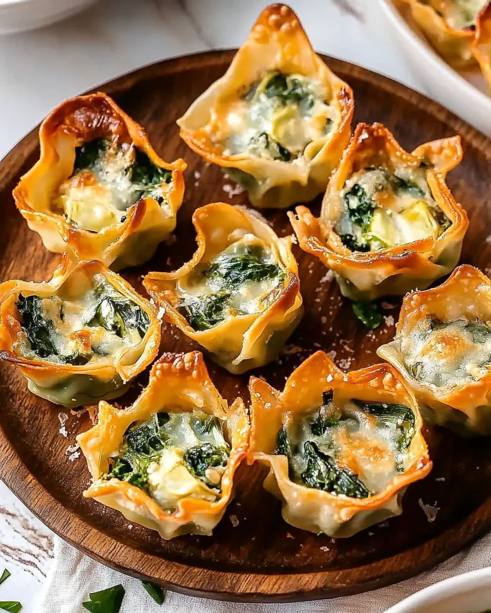 Spinach and Artichoke Wonton Cups Recipe