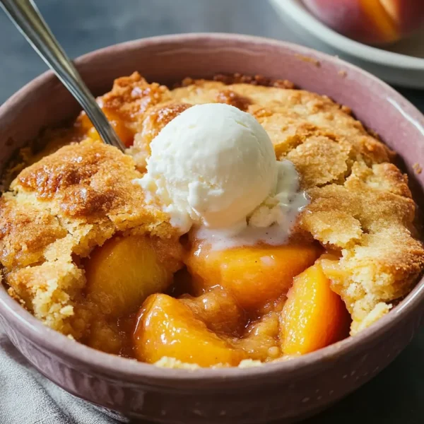 Super Easy Peach Cobbler