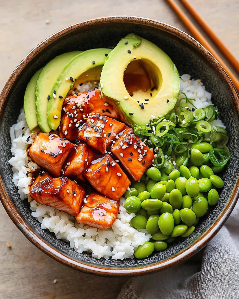 Teriyaki Salmon Sushi Bowl (GF) 18 Teriyaki