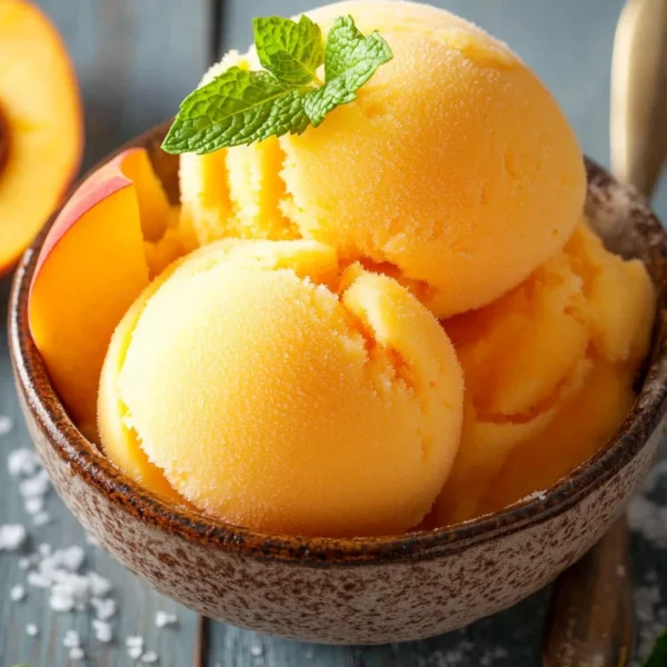 The Best Peach Sorbet Without Ice Cream Maker