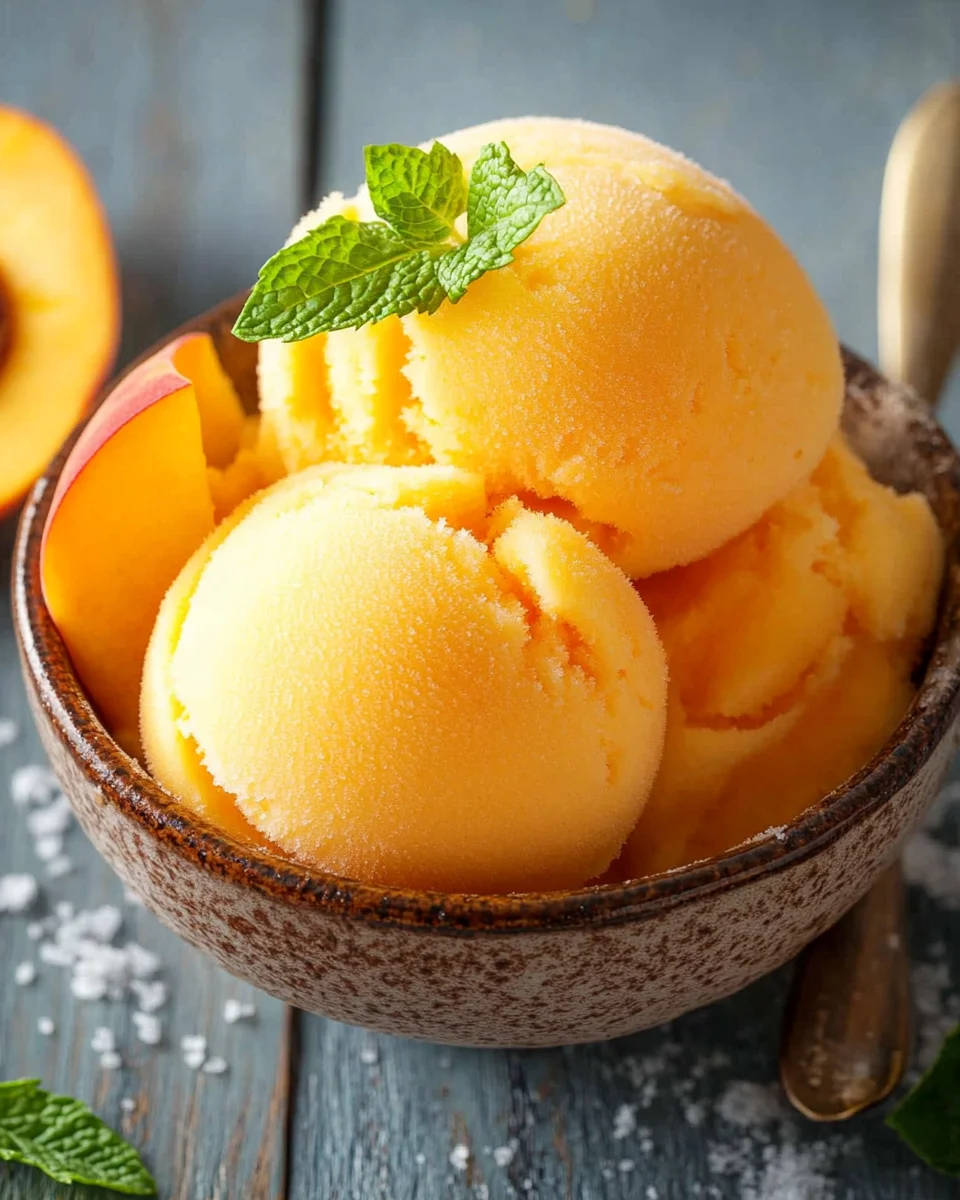 The Best Peach Sorbet Without Ice Cream Maker