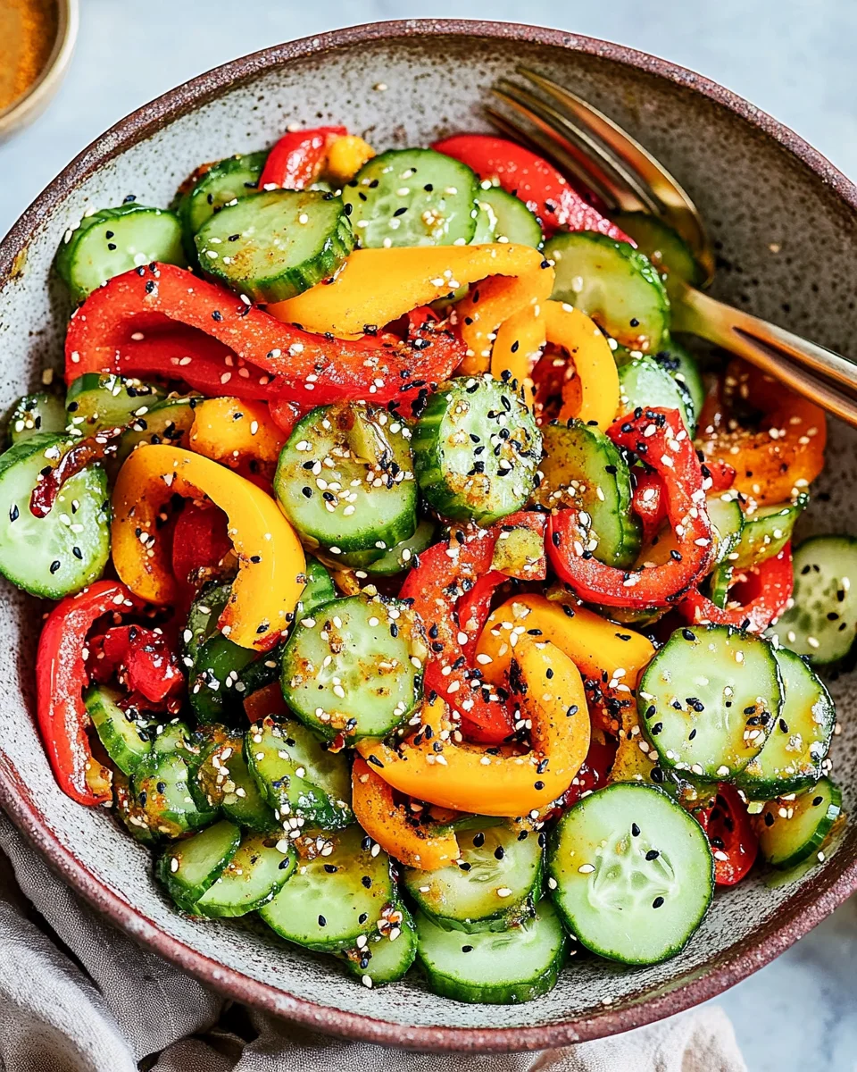 Viral TikTok Cucumber & Bell Pepper Salad 15 Viral