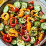 Viral TikTok Cucumber & Bell Pepper Salad