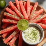 Watermelon Fries with Coconut Lime Dip | Healthy Summer Snack!