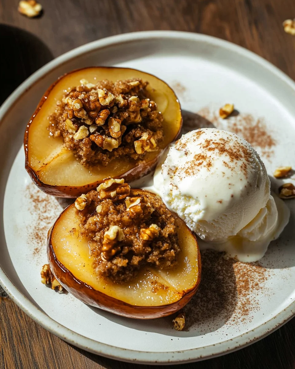 Baked Pears with Walnut Oat Crumble 16 Baked