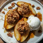 Baked Pears with Walnut Oat Crumble