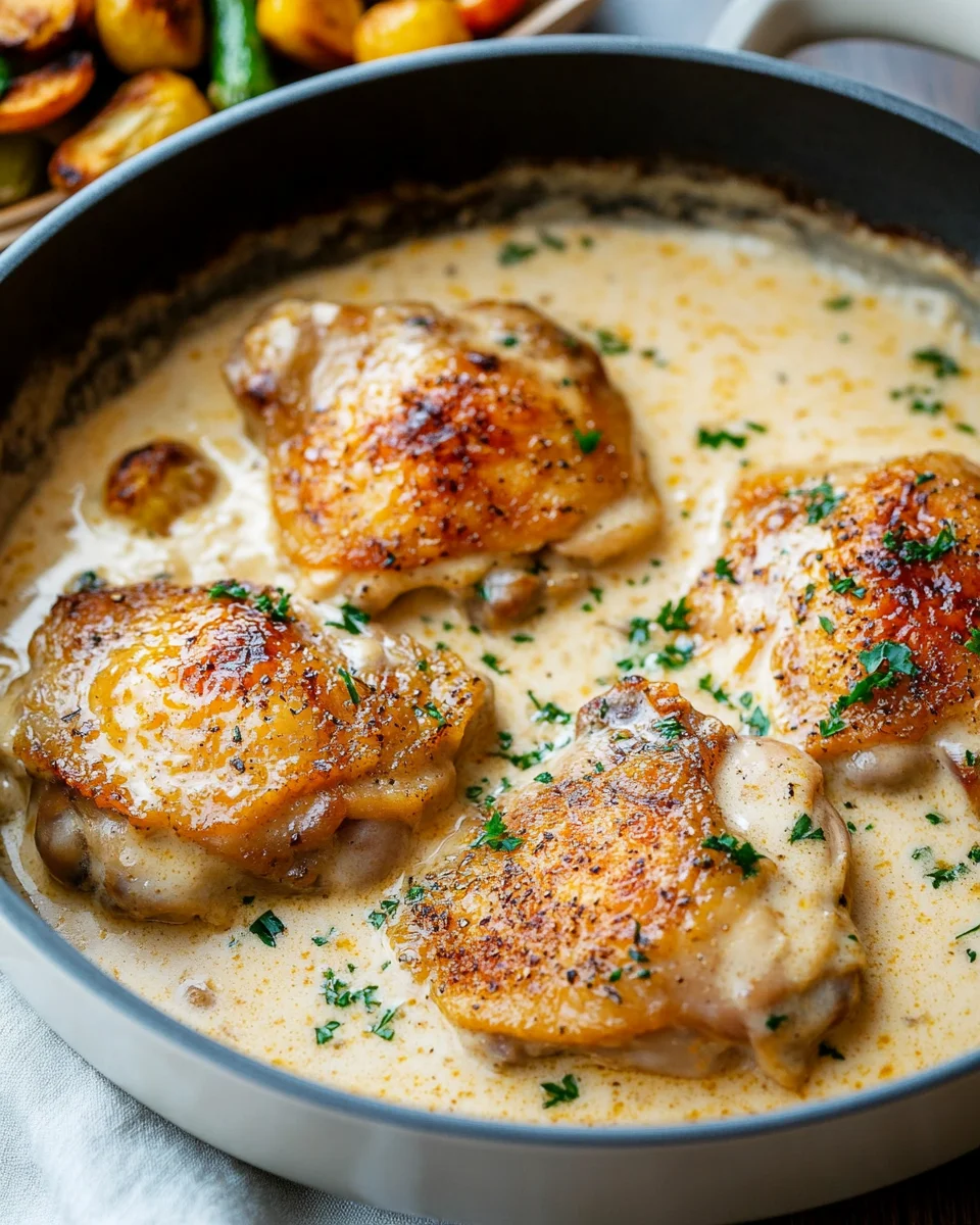 Creamy Oven Baked Chicken Thighs 20 Creamy