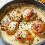Creamy Oven Baked Chicken Thighs