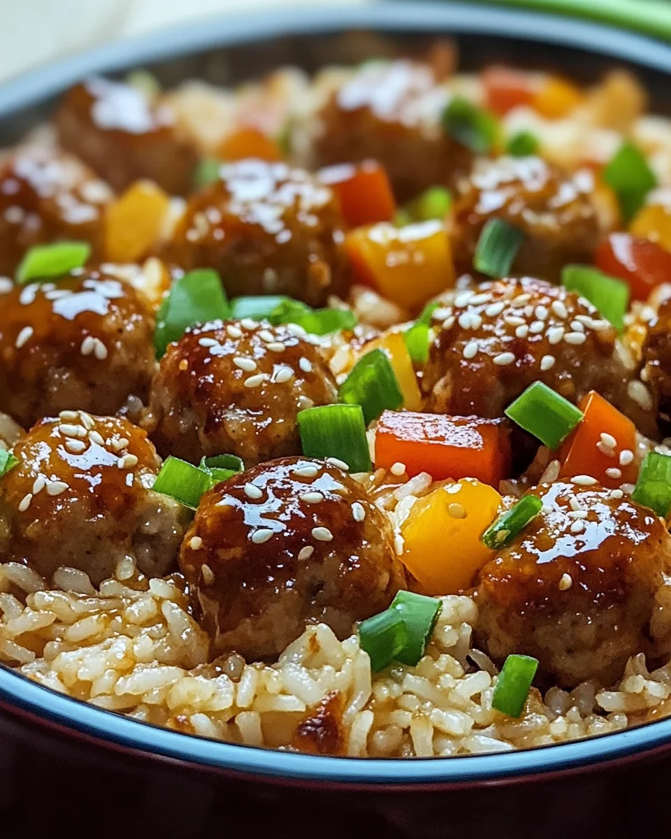 Honey Garlic Meatball Rice Bake 23 Honey Garlic Meatball Rice Bake