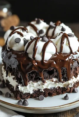 Marshmallow Chocolate Poke Cake