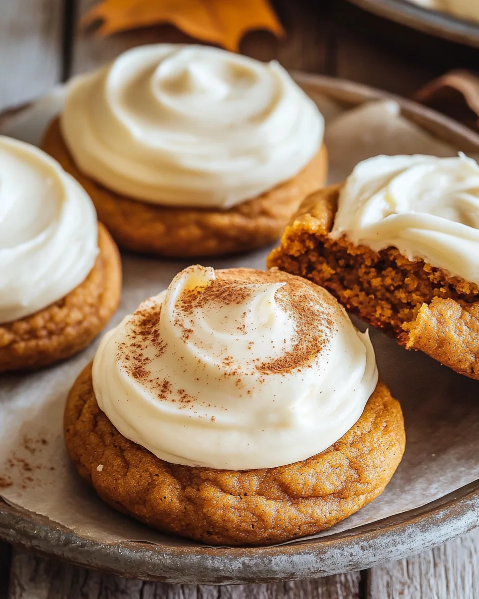 Homepage 18 Pumpkin Cookies with Cream Cheese Frosting