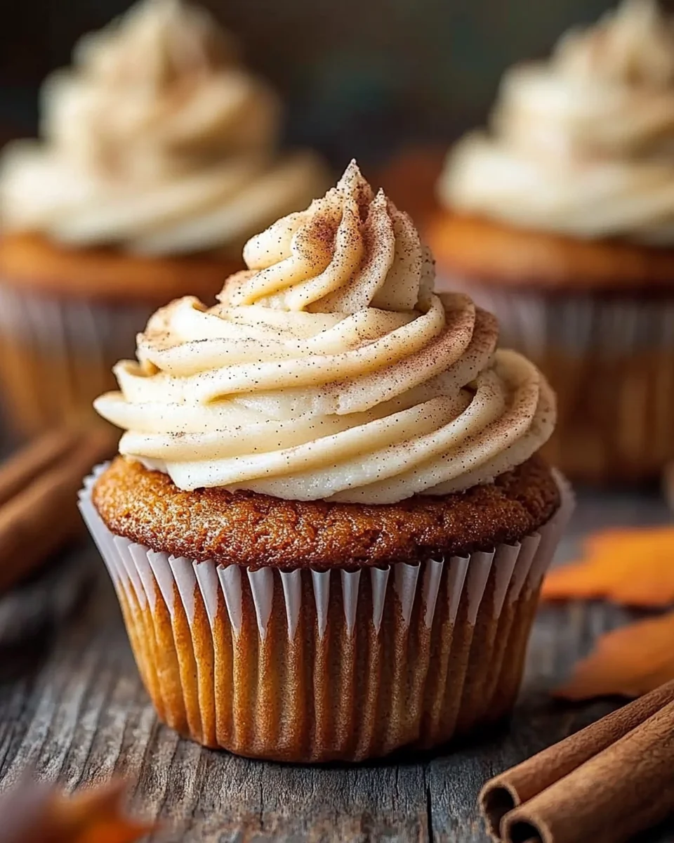 Pumpkin Cupcakes with Cinnamon Cream Cheese Frosting 30 Pumpkin