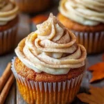 Pumpkin Cupcakes with Cinnamon Cream Cheese Frosting