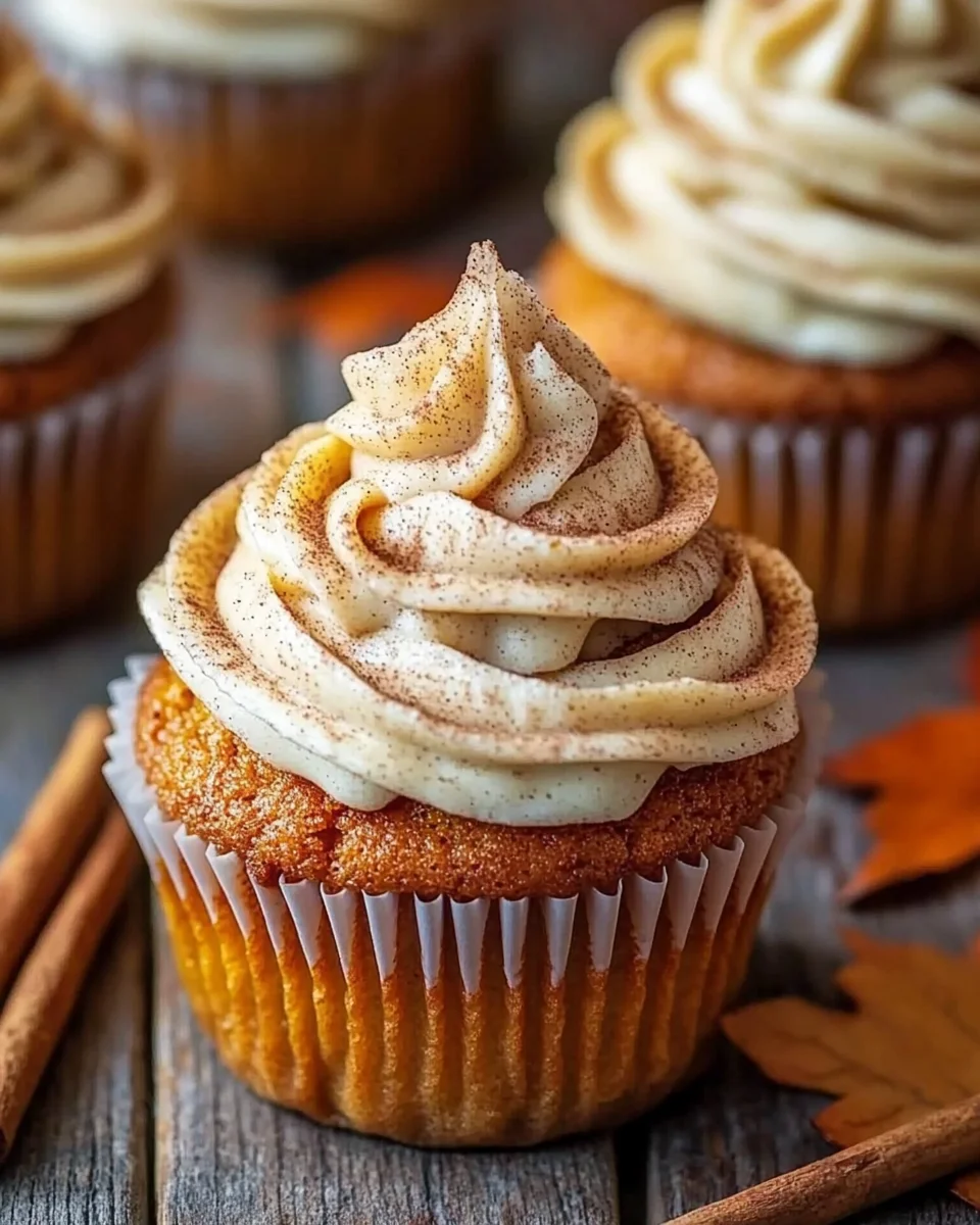 Homepage 9 Pumpkin Cupcakes with Cinnamon Cream Cheese Frosting