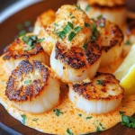 Seared Scallops with Spicy Cajun Cream Sauce