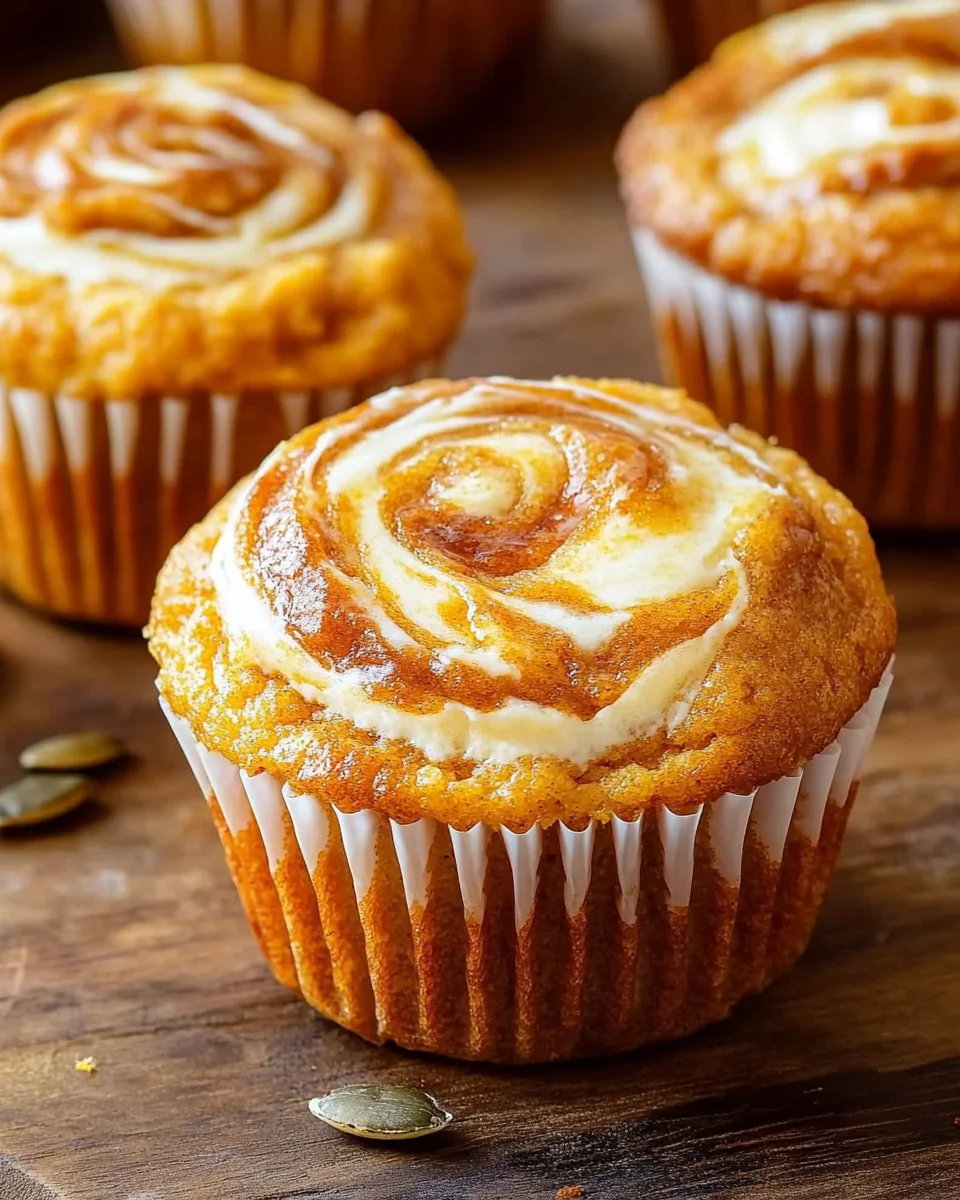 Swirled Pumpkin Cream Cheese Muffins 25 Swirled