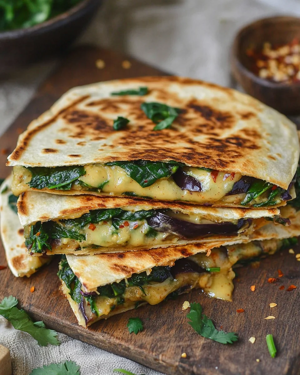 Vegan Spinach Quesadillas